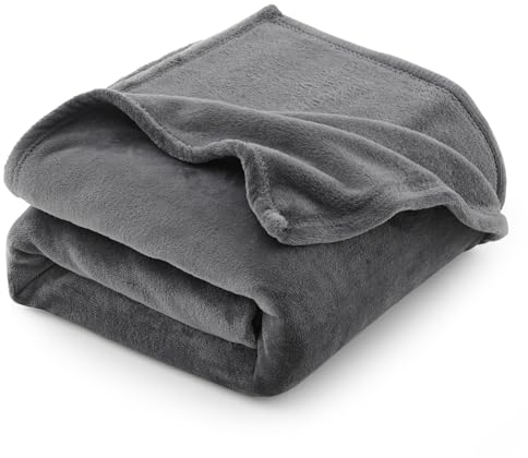 CozyLux Coperta Plaid Pile di Flanella 260gsm, Coperta Matrimoniale Maxi 230 x 270 cm, Coperta Divano Super Grande Calda e Morbida - Grigia