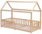 Kingwudo® White and Natural Pine Wood Bed Frame Kids Bed Scandinavian House Style for Girls or Boys Standard Single Bed Frame for Bedroom Furniture, Mattress (WITHOUT) 90x190 cm (Natural)