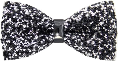 Johiux Glitzer Fliege Herren,Fliege für Karneval,Halloween, Fasching,Silvester,Hochzeit,Glitzer Kostüm Accessoire,Outfit Herren Damen Glitzer Accessoires,Zylinder Hut Herren Accessoires(Schwarz)