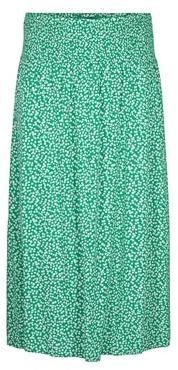 Zizzi Flash by Damen Große Größen Rock Maxi Viskose Größe Gr L (50/52) Bright Green Wh.AOP