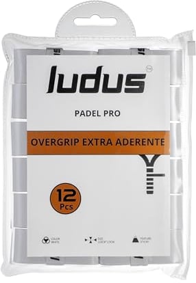Ludus™ Overgrip Padel Pro Extra Grip | 12 rutschfeste Griffe | absorbiert Schweiß, verbessert den Griff und Haltbarkeit | Weiche Oberfläche | Padelschlägergriff, Tennisschläger | weißes Band