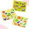 Steckpuzzle Holz ab 1 Jahr Set Fahrzeuge/Früchte/Gemüse - Holz Puzzle ab 2 3 4 Jahre Holzspielzeug Holzpuzzle Geschenk für Kinder, Mädchen und Jungen (Set 3in1)