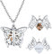 U7 Damen Halskette mit Hohler Schmetterling Anhänger Foto Kette mit Gravur Medaillon zum Öffnen für Bilder Fotoanhänger mit Bilder Memorial Kette Collier Locket Necklace Modeschmuck für Jahrestag