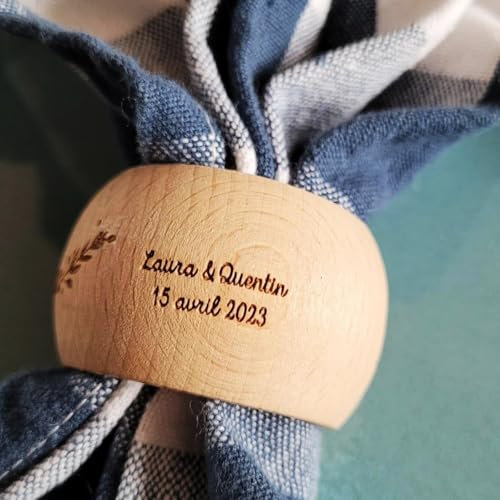 Personalisierter Serviettenring Aus Holz Mit Gravur Nach Wahl Des Namens Und Designs, Personalisierte Serviettenringe Hochzeit, Personalisiertes Geschenk, Personalisierte Dekoration, Tischdekoration(1