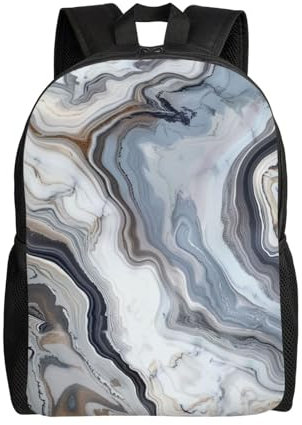 JCVOTREL Sac à dos pour ordinateur portable de 15 pouces imprimé marbre mural sac à dos de voyage sac d'école pour homme et femme, Noir , taille unique