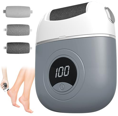 Elektrischer Hornhautentferner für Füße - Automatische Pflege für Zehen und Sohlen - Grau