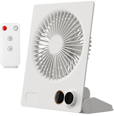Mini Tischventilator: Tragbarer USB-Ventilator Mit 4000mAh Akku, 3 Geschwindigkeiten, Flexibel Einstellbar, Für Büro Zuhause Und Unterwegs (Weiß)