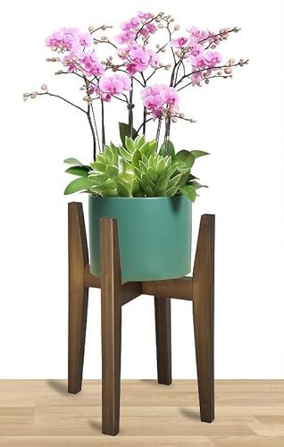 Bambus Indoor Gardening Blumentopf Pflanzenständer Abnehmbarer Teleskop-Bodenständer Kreuz-Typ Teleskopblume