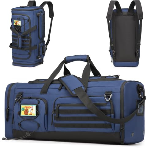 3 in 1 50L Herren Sporttasche Rucksack mit Nass- & Schuhfach Reisetasche | mit Rucksackfunktion & Schultergurt Sport Tasche für Training Gym Schwimmen Weekender