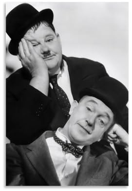 HAUEBDANSEY Laurel and Hardy Poster, ästhetisches Vintage-Wandkunst, Leinwandposter, dekoratives Gemälde, Wohnzimmer, Schlafzimmer, Dekoration, 30 x 45 cm, ungerahmter Stil