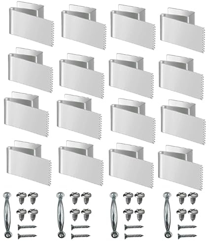 LIXSAZSE 16-Piece Window Stainless Steel Clamps, Installation, Includes Waterproof, and Plywood for Windows, White