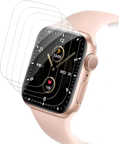 4 Stück Schutzfolie für Panzerglas für Apple Watch Series se/6/5/4 40mm, Weiche Stoßfeste TPU 3D Rundumschutz Schutzglas folie, HD klar Hochempfindliche Displayschutz, Anti-Fingerabdruck Blasenfrei
