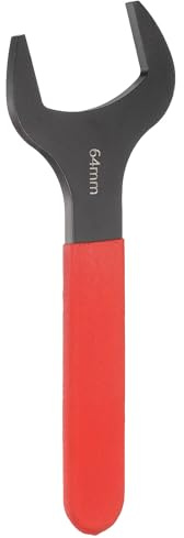 QUARKZMAN Einseitiger Maulschlüssel 64mm Metrisch 15 Grad Versatzwinkel | U-förmiger Maulschlüssel Kleiner Flachkopf Schwarzrotierter Schlüssel Mit Rotem Griff Für Möbelmontage