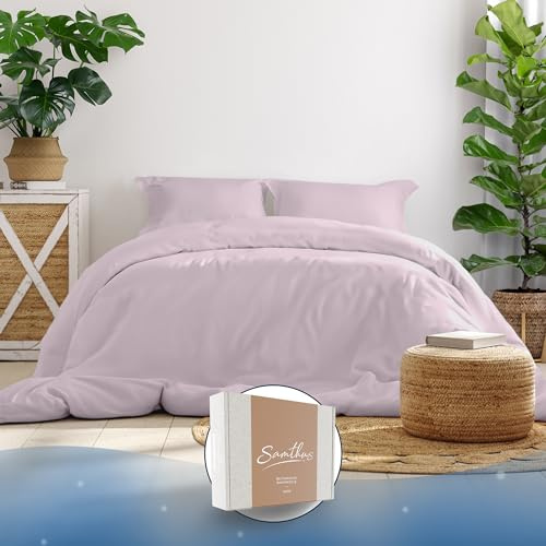 Samthus Bettwäsche 135x200 Baumwolle Satin - Oeko-Tex Made In Green - Himmlisch weicher Schlaf - Bettwäsche-Set mit 1x Bettbezug 135x200 + 1x Kissenbezug 40x80 - Duvet Cover - Rosa Altrosa