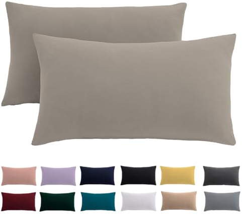 Beqnat Kissenbezug 50 x 70 2er Set, Kopfkissenbezug Taupe | 100% Mikrofaser Kopfkissenbezug 50x70 cm mit Reißverschluss, Weich Kissenhülle Für Kissen, Bügelfrei & Knitterfrei, Waschbar