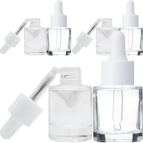 Angoily 6pcs 20ml Glass Dropper Bottles for Beard Oils and Hair Oils Small Travel Bottles with Pipette for Dispensing Essential Control Dosage for DIY Essential