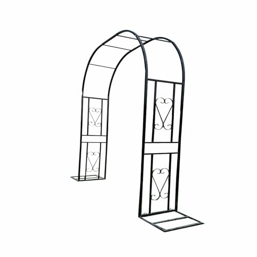 Enrejado de for Exteriores de 7,5 pies de Altura con Base de Gran tamaño. Adecuado for Plantas trepadoras, Rosales, Patios de jardín. Resistente al óxido, Negro.(180 * 227 * 40cm)