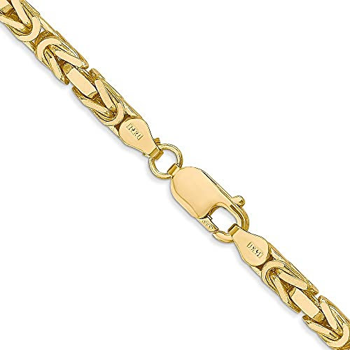 Diamond2Deal Königskette für Damen, 14 Karat massives Gelbgold, 4 mm, 76,2 cm, für Männer und Frauen