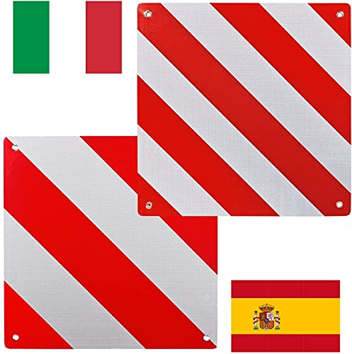 Warntafel zum wenden für Italien und Spanien Aluminium 50 x 50 cm mit Ösen