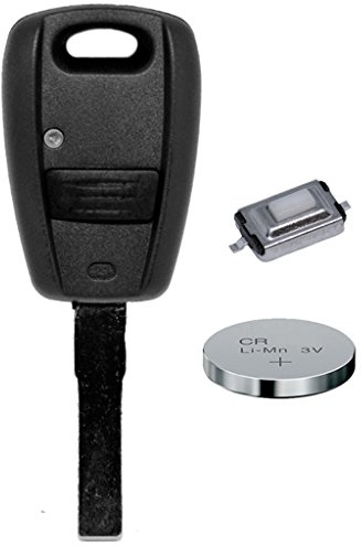 Auto Schlüssel Funk Fernbedienung 1x Gehäuse + 1x Rohling SIP22 + 1x Mikrotaster + CR2032 Batterie für FIAT