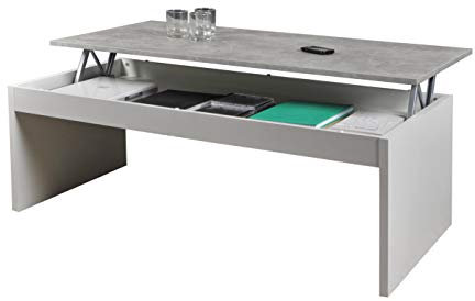 WEBER INDUSTRIES Darwin Couchtisch, Weiß – Beton