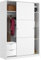 HABITMOBEL Armario Dormitorio Blanco 2 Puertas correderas 120cm Fondo reducido de 50 cm CAJONERA INCLUIDA guias metálicas