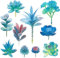 Woohome 10 PCS Artificielles Plantes Succulentes Bleu Succulentes Artificielles Succulentes Artificielles Décoratives pour La Maison Jardin Intérieur Décoration