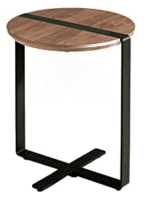 Angel CERDÁ | Beistelltisch Ecktisch mit Deckel aus Walnussholz und schwarzen Stahlbeinen, moderner Stil