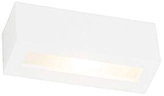 Qazqa Aplique moderno blanco - TJADA Novo Yeso Rectangular Adecuado para LED Max. 1 x 25 Watt