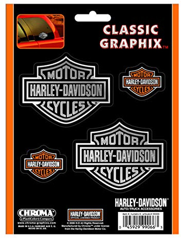 Harley-Davidson Classic Graphix - Calcomanías cromadas B&S