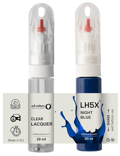 SD COLORS Pinceau de retouche 20 ML Bleu nuit LH5X Z2 pour réparation de rayures (peinture+laqué)