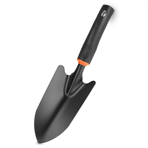 BFG Bêche de Jardinage en Acier Inoxydable, 8cm de Large, Bêche Polyvalente - Manche Caoutchouté Noir Antidérapant, Idéal pour Creuser, Planter et Entretenir le Jardin