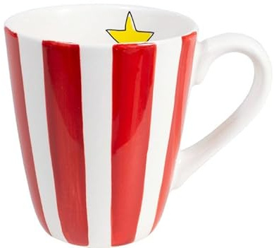 Blond Amsterdam Becher Rote Streifen, 350ml | Keramik, Rote Streifen Design, Für Kaffee & Tee, Mikrowellengeeignet, Handwäsche empfohlen