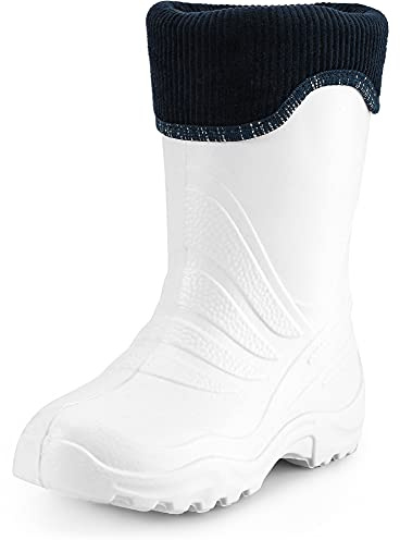 Ladeheid Stivali Imbottiti Bambino e Bambina in Spuma Eva LA-861-2017 (Bianco/Blu, 24/25 EU)