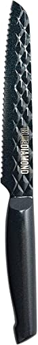 Blue Diamond Sharp Stone Antihaft-Edelstahl-Messer, 13 cm Messer mit Wellenschliff und Schutzhülle, Japanisches Messer, Klinge mit Diamantstruktur, spülmaschinenfeste Messer, Blau
