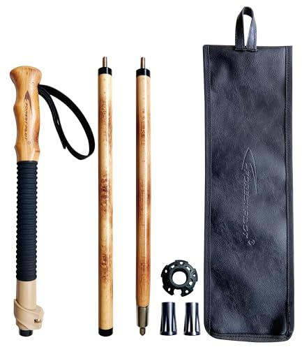 FOREST PILOT Adjustable Beech Wood Walking Stick Black