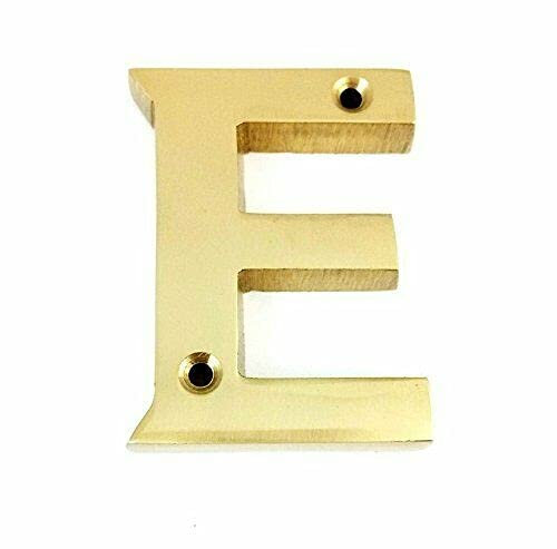 Ironmongery Solutions® House Door Letters A to Z in Polished Brass - Fit To All Types of Door 50mm (E)
