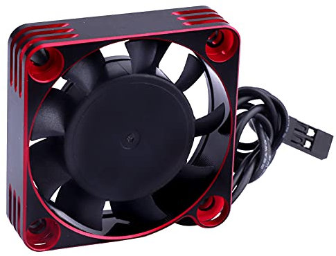 RC Motor Cooling Fan 40x40mm 16000RPM 540 550 Motor ESC Heatsink Brushless Cooling Fans for 1/10 1/8 RC Car (Black & Red)