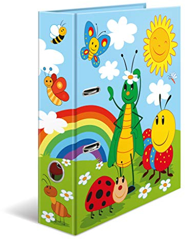 HERMA Ordner A4 Kinder Geburtstag Set, 10 Stück, 7 cm breit, Ringordner mit Kindergarten Motiv, bunter Aktenordner mit Innendruck für Jungen, Mädchen und Kinder