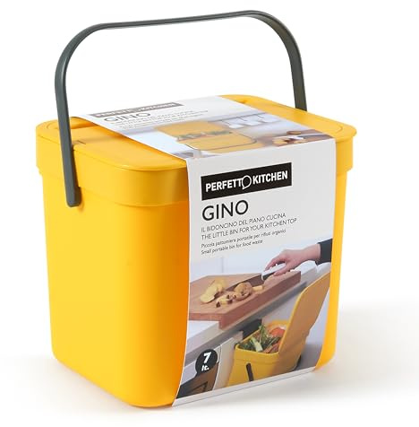 Perfetto Koll. GINO Moist Bin/Organic Waste Hanging Bin 7 Litres Yellow