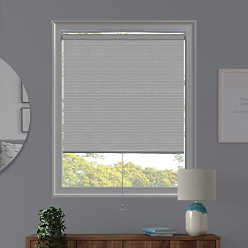 CHICOLOGY Rollläden, schnurlose Jalousien, Fensterblenden für Zuhause, Rollos, Fensterbehandlungen, Türrollos, Lichtfilterrollos, 76,2 cm B x 182,9 cm B, Sichtfenster Chantilly Weiß (Solar)