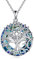 YFN 30th Geburtstag Geschenke für Frauen Sterling Silber Anhänger Baum des Lebens Blau Kristall Halskette Schmuck für Mama Oma