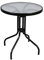 Jardin202 - Mesa de Cristal Redonda con Base metálica | Ideal para Terraza, Jardín o Balcón | 60x70cm | SELECCIONA Color | Negro