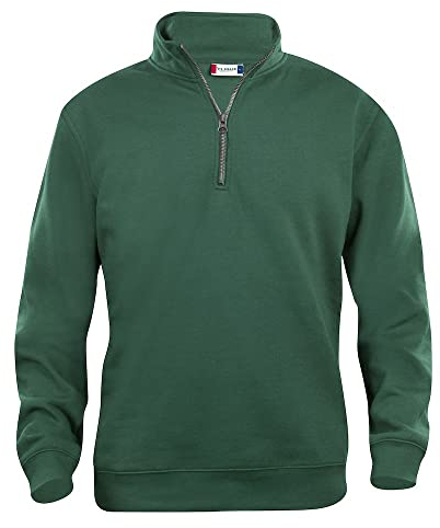 CliQue Unisex Basic Half Zip Sweatshirt - Bottle Green (M)