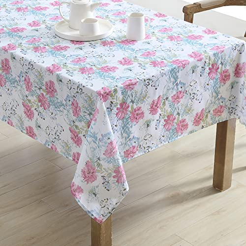 Laura Ashley Dekorative Tischdecke, Knitter- und schmutzabweisend, auslaufsicher, wasserabweisend, pflegeleicht, waschbar, Polyestergewebe für Esszimmer, Küche, Urlaub und Party, 152,4 x 259,1 cm,
