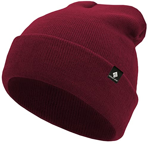 urban ace | Kinder Mütze, Haube | 100% Baumwolle | weich & leicht | Frühling, Herbst, Winter | Jungen, Mädchen | weicher Stoff, dicht | optimale Passform, lang o. kurz tragbar (Ruby)
