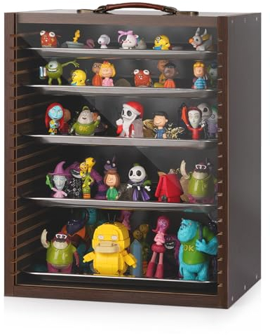Cathyeen Miniatur-Vitrine Vitrinen für Sammlerstücke Miniaturen Aufbewahrungskoffer Display Regale Regal für Sammlerstücke für Mini-Actionfiguren wertvolle Sammlerstücke oder Kristallstein (Schwarz)