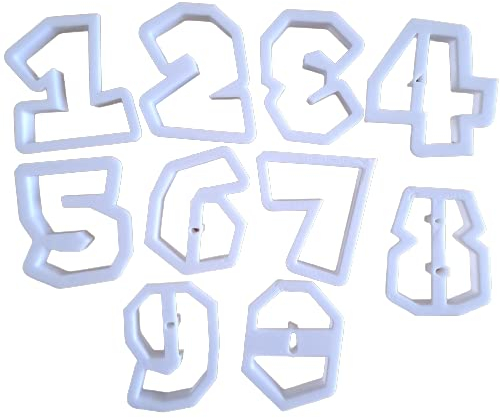 Tagliabiscotti.it - Set Cutter Numeri 0-9 a font Compatibile Super Mario Bross per pasta di zucchero Cake Design Torte di compleanno (4cm (10numeri))
