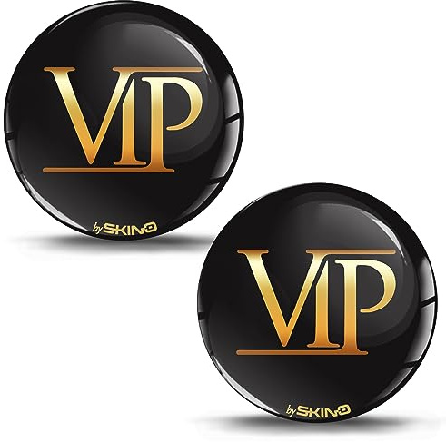 SkinoEu 2 x 3D Gel Silikon Aufkleber VIP Gold Stickers Auto Motorrad Fahrrad Telefon Laptop KS 22 Z*