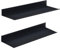 HNVNER Estanteria Ducha sin Taladro 2 Piezas, Negro Metal Baldas Flotantes Pared 40CM, Organizador Baño Estante Ducha, Decoración Estanteria Pared para Salon, Cocina, Habitación, Baño, Oficina